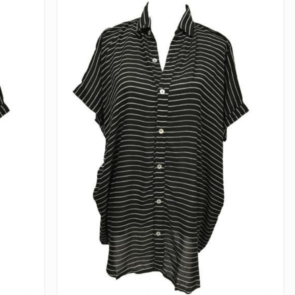 Acacia Mombasa forever stripe shirt dress S black